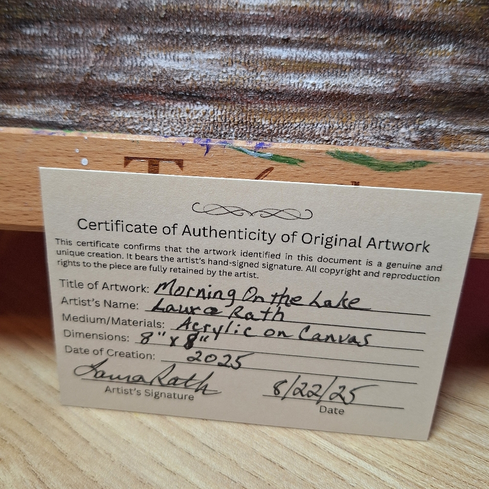 "Morning On the Lake" Hand-painted Canvas - Picture 5 of 12